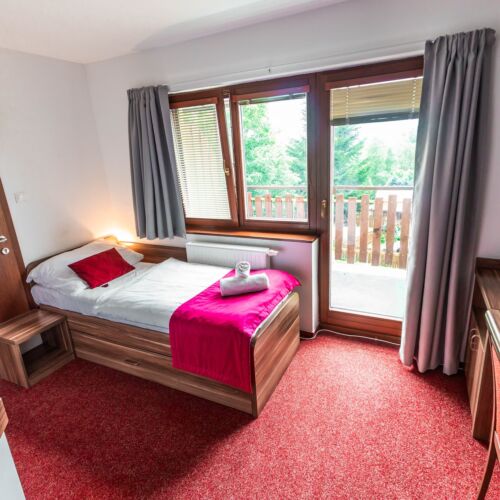 Pokój 1-osobowy z balkonem z prysznicem (możliwa dostawka)