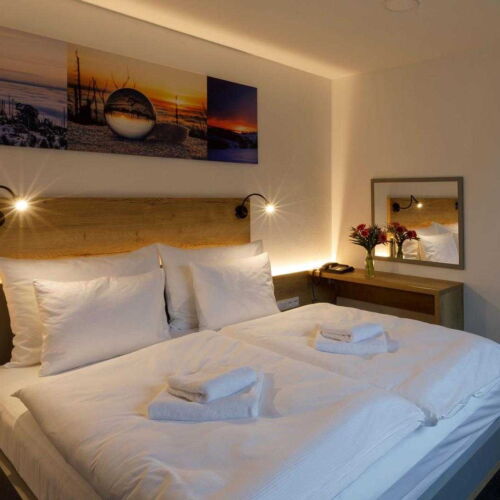 Pokoj se sprchou  s manželskou postelí