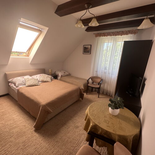 Pokój 3-osobowy na parterze z widokiem na ogród