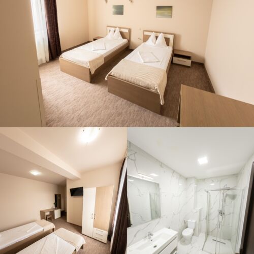 Camera twin cu aer condiționat cu baie