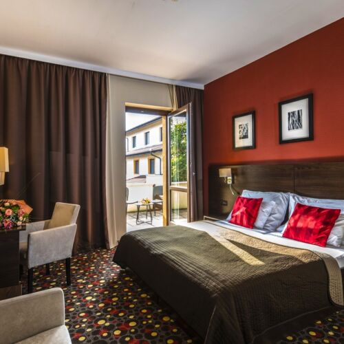 Camera twin superior cu vedere spre gradina