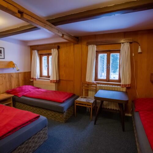 Pokoj se sprchou se společnou kuchyňkou pro 4 os.