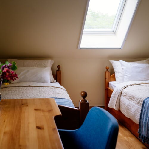 Camera twin la etaj cu baie comună