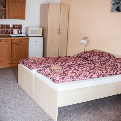 Pokoj se sprchou s vlastní kuchyňkou pro 4 os.