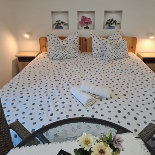 Apartament 4-osobowy z klimatyzacją z własną kuchnią z 2 pomieszczeniami sypialnianymi (możliwa dostawka)