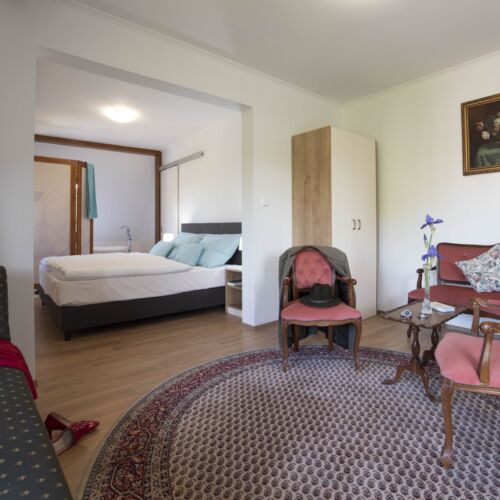 Suita s balkónem s manželskou postelí s 1 ložnicí s panoramou