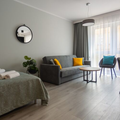 Apartament cu aer condiționat cu 1 camera pentru 2 pers. (se poate solicita pat suplimentar)