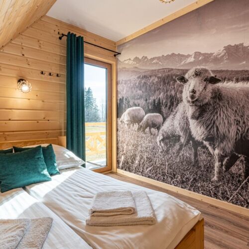 Domek drewniany 9-osobowy Przyjazny podróżom rodzinnym z widokiem na góry