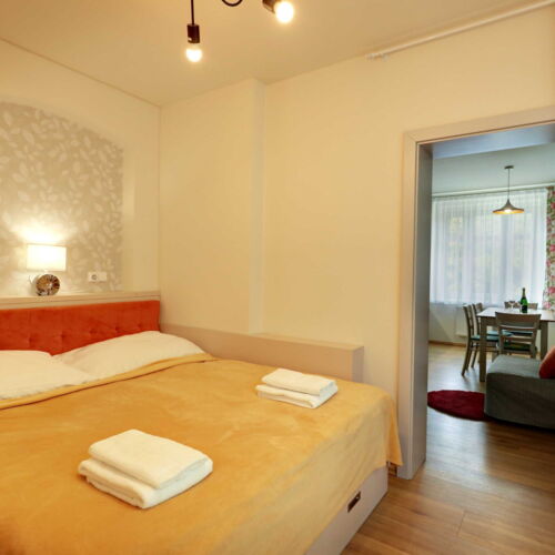 Apartman se sprchou s vlastní kuchyní s manželskou postelí s 1 ložnicí (s možností přistýlky)
