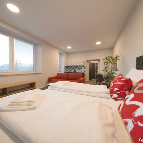 Apartament 2-osobowy z prysznicem z aneksem kuchennym (możliwa dostawka)