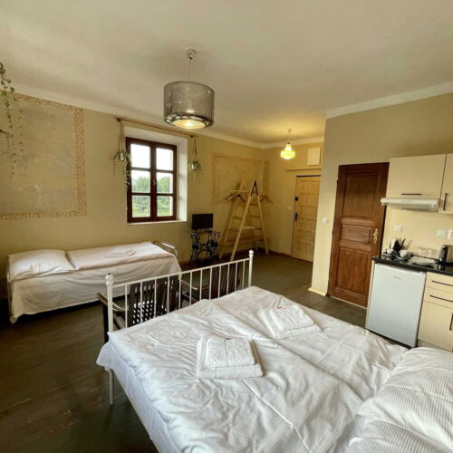 Pokoj se sprchou s vlastní kuchyňkou pro 4 os.