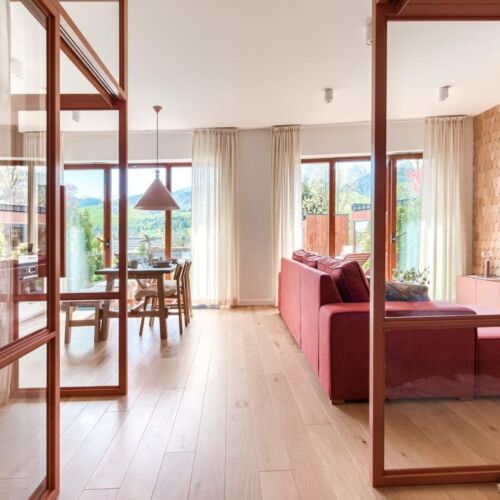 Apartament 6-osobowy z tarasem z widokiem na góry z 3 pomieszczeniami sypialnianymi