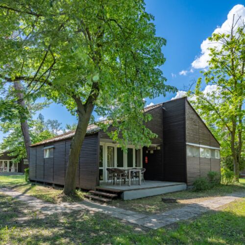 Cabană tourist cu vedere spre grădină pentru 4 pers. (se inchirieaza doar integral) (se poate solicita pat suplimentar)