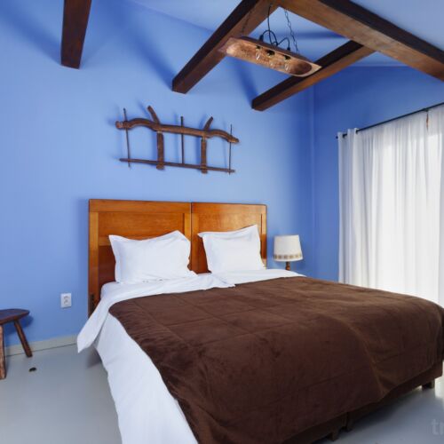 Hütte mit Badezimmer und Aussicht auf den Hof