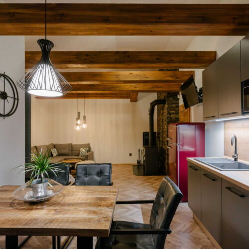 Apartament 2-osobowy z wanną z aneksem kuchennym z 1 pomieszczeniem sypialnianym (możliwa dostawka)