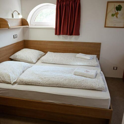 Pokoj s klimatizací se společnou kuchyňkou s manželskou postelí (s možností přistýlky)