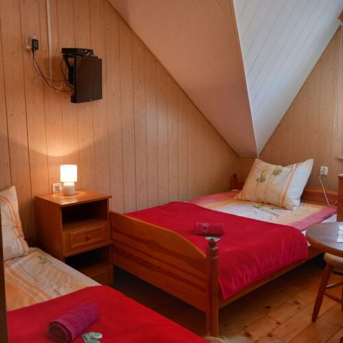 Pokój 3-osobowy na piętrze z widokiem na ogród (możliwa dostawka)