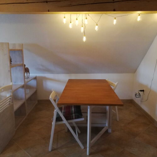 Pokój 2-osobowy na poddaszu z aneksem kuchennym (możliwa dostawka)