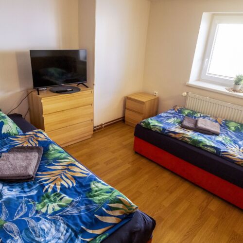 Pokoj se sprchou se společnou kuchyňkou pro 2 os. (s možností přistýlky)