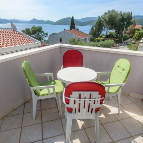 Apartament cu aer condiționat cu vedere spre mare cu 2 camere pentru 3 pers.