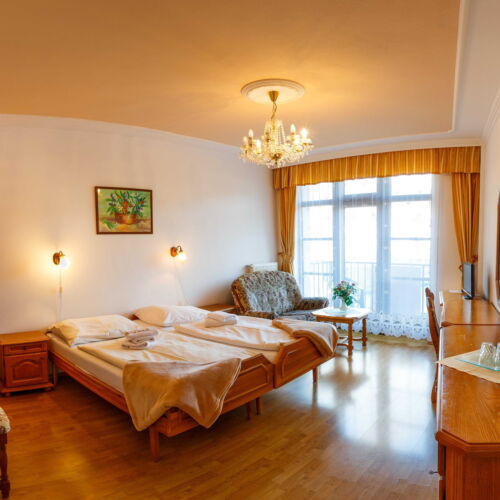 Pokoj se sprchou s balkónem pro 2 os. (s možností přistýlky)