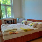 Pokoj s klimatizací s manželskou postelí s výhledem do zahrady