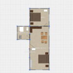 Apartament la parter cu aer conditionat cu 2 camere pentru 4 pers.