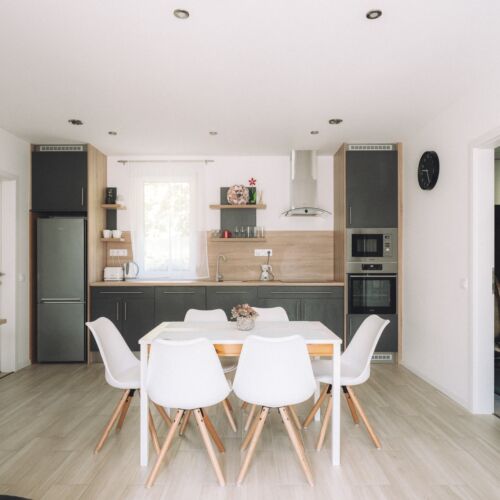 Apartament la parter cu vedere spre pădure cu 2 camere pentru 4 pers. (se poate solicita pat suplimentar)