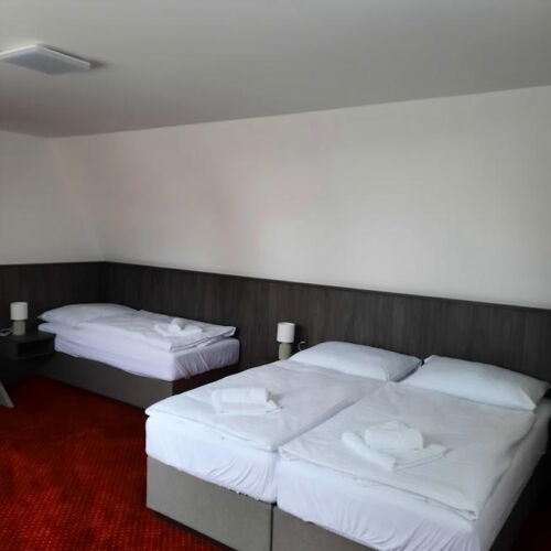 Camera cvadrupla cu duș cu chicinetă comună