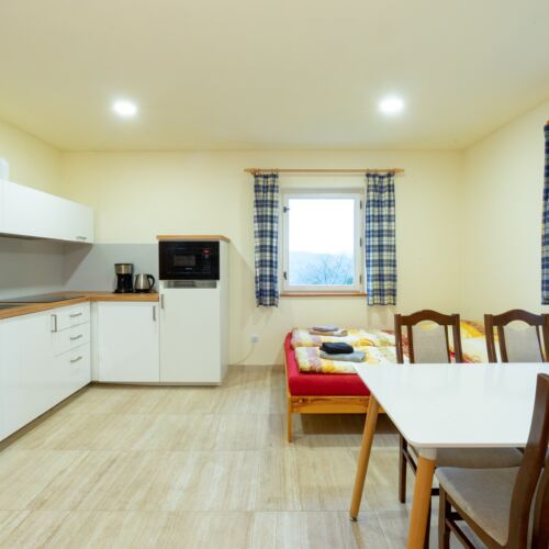 Apartman se sprchou s privátní koupelnou mimo apartmán pro 4 os.