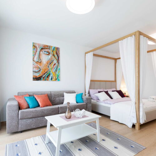 Apartament romantică cu bucătărie proprie cu 1 camera pentru 2 pers. (se poate solicita pat suplimentar)