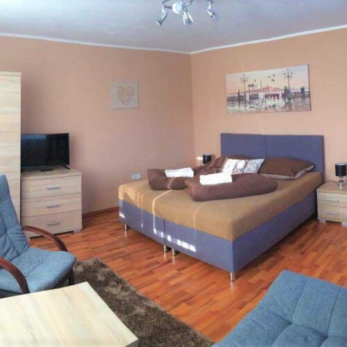 Apartament 4-osobowy z prysznicem z własną kuchnią z 1 pomieszczeniem sypialnianym