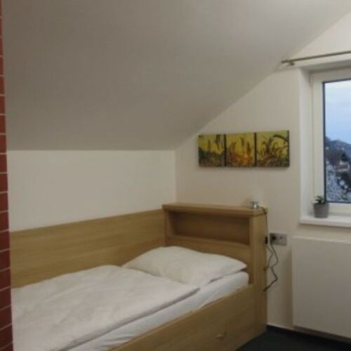 Pokoj se sprchou se společnou kuchyňkou pro 1 os. (s možností přistýlky)