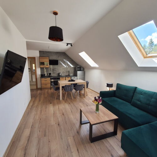 Apartament 6-osobowy na piętrze z widokiem na ogród z 3 pomieszczeniami sypialnianymi