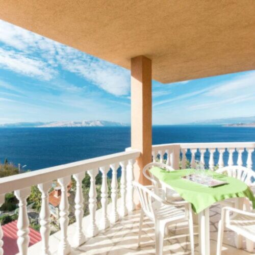 Tengerre néző emeleti 6 fős apartman 3 hálótérrel