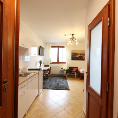 Pokoj se sprchou s vlastní kuchyňkou pro 3 os. (s možností přistýlky)