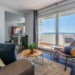 2-Zimmer-Apartment für 4 Personen mit Balkon und Aussicht auf das Meer