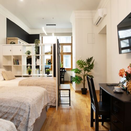 Apartament 3-osobowy z klimatyzacją z aneksem kuchennym z 1 pomieszczeniem sypialnianym