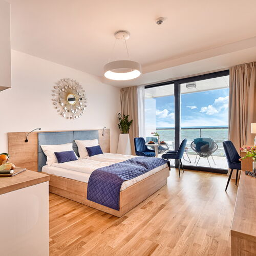 Apartament 2-osobowy z tarasem z widokiem na morze z 1 pomieszczeniem sypialnianym