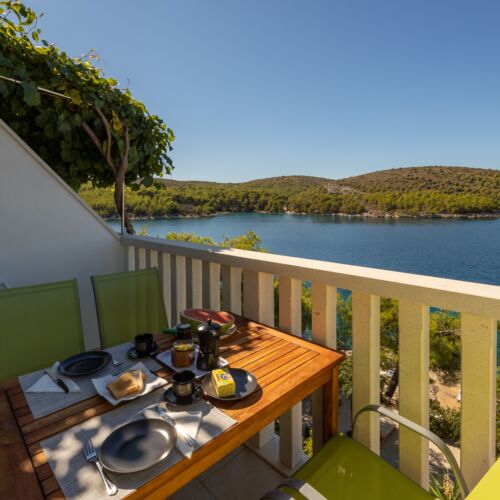 Apartament 2-osobowy z klimatyzacją z widokiem na morze z 1 pomieszczeniem sypialnianym