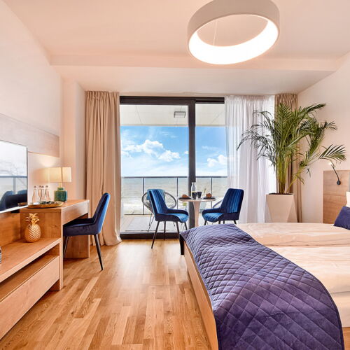 Rezydencja pokój 2-osobowy z tarasem z widokiem na morze z 1 pomieszczeniem sypialnianym