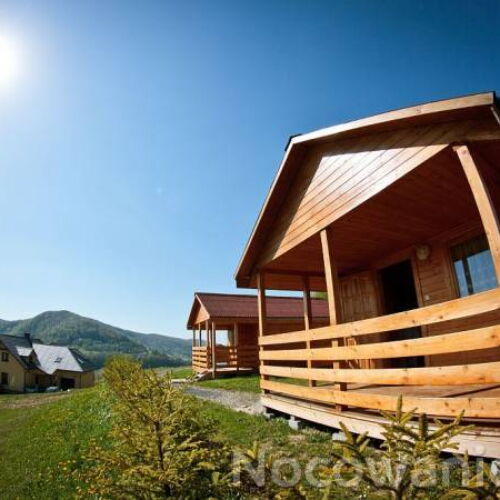 Domek drewniany 4-osobowy z widokiem na góry z widokiem na jezioro