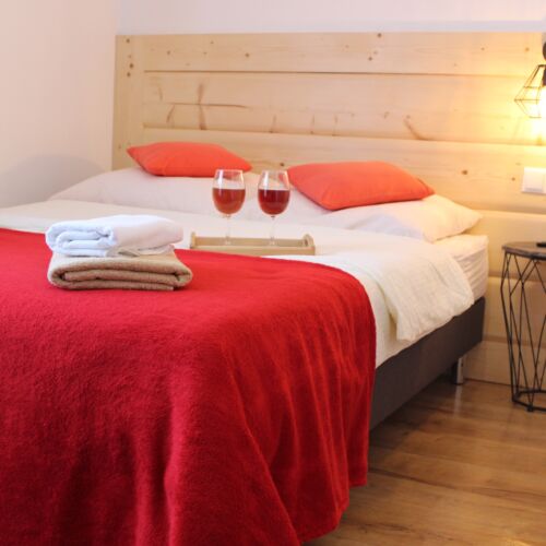 Pokój 2-osobowy z dostępem do ogrodu z widokiem na góry