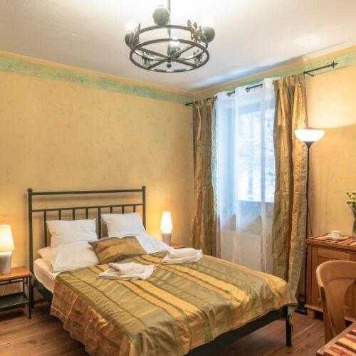 Pokój 2-osobowy z łazienką z widokiem na ogród