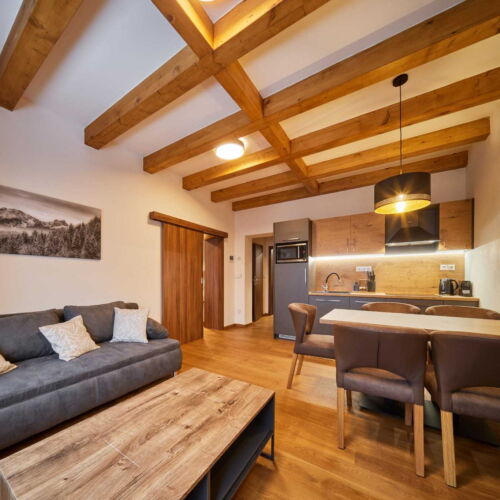 Apartman s balkónem pro 4 os. se 2 ložnicemi s výhledem na hory (s možností přistýlky)