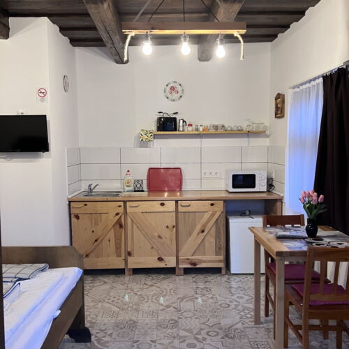 Apartament studio la parter cu 1 camera pentru 2 pers.