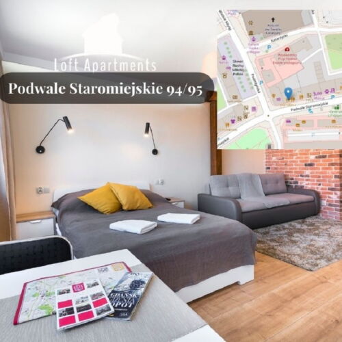 Apartament 4-osobowy na poddaszu na poddaszu z 1 pomieszczeniem sypialnianym