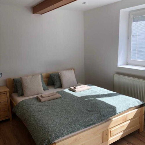 Pokoj se sprchou  s manželskou postelí