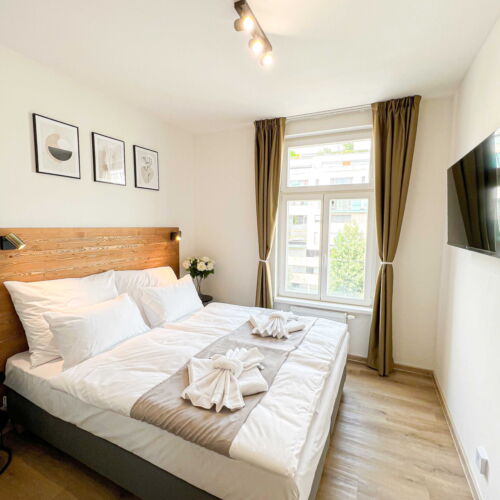 Apartman se sprchou  s manželskou postelí s 1 ložnicí