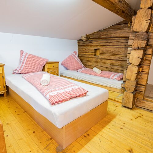 Camera cu duș cu vedere spre curte pentru 6 pers.